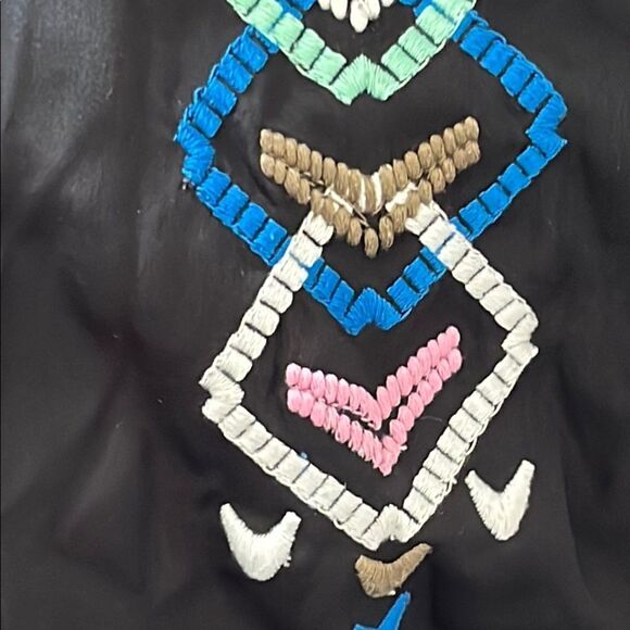 Element Embroidered Black Sleeveless Button Down Top S/M - Picture 6 of 9